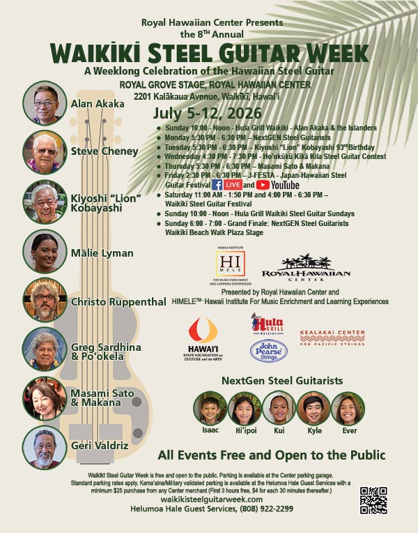 2026 Waikīkī Steel Guitar Week Poster
